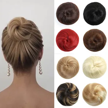 

DIANQI Stylish beauty bun black brown mixed donut bun bun cushion rubber wig extensions