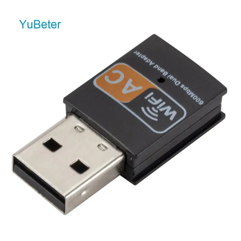 YuBeter Mini USB Wifi адаптер приемник беспроводной 2,4 ГГц/5 ГГц Двухчастотная сетевая карта 433 Мбит/с Встроенная антенна для ПК ноутбука