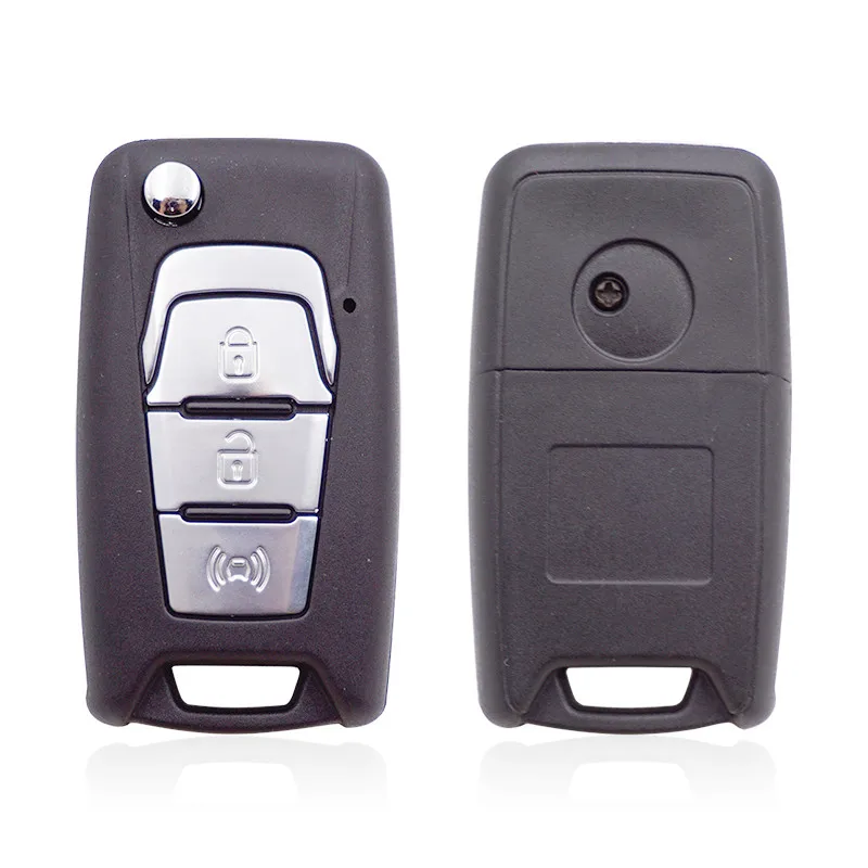 Folding Flip Remote Key Shell For SsangYong Korando New Actyon C200 With Uncut Blade 3 Buttons Key Replacement Car Accessories 2 buttons car remote key shell for ssangyong actyon kyron rexton original key shell hyn10 blade for ssangyong car keys case