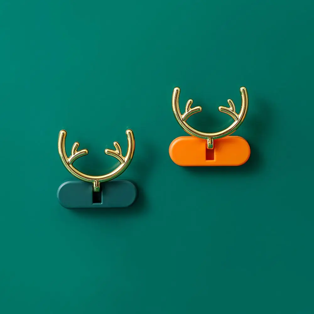 2pcs Living Room Punch-Free Self-Adhesive Wall-Mount Power Cord Organizer Data Cable Hook Plug Holder Antler | Дом и сад