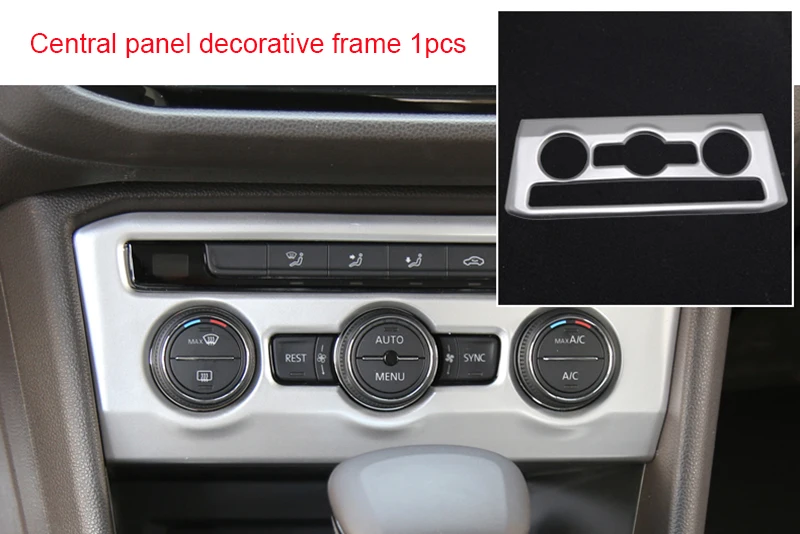 

Декоративная рамка для центральной панели Volkswagen Tiguan 2017-2019 ABS chrome, 1 шт.