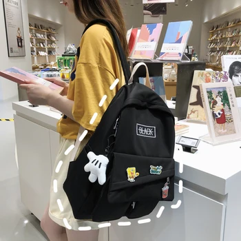 

Campus Japanese Women's Backpack for Girls Cute Panelled Schoolbag Female Harajuku Junior High School Student Backpacks Women