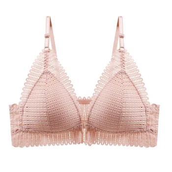 

Women's Underwear Female Lace Wireless Sexy Lingerie Comfort Push Up Bra Front Closure Bras Adjusted Plus Size Backless Bralette