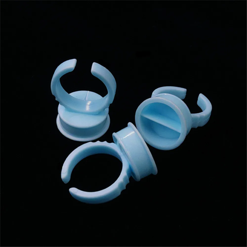 Disposable Lash and Tattoo Rings Plastic Permanent Makeup Pigment Holder Pallet For Eyelash Extension Glue Divider in Blue Color Disposable Lash and Tattoo Rings Plastic Permanent Makeup Pigment Holder Pallet For Eyelash Extension Glue Divider in Blue Color