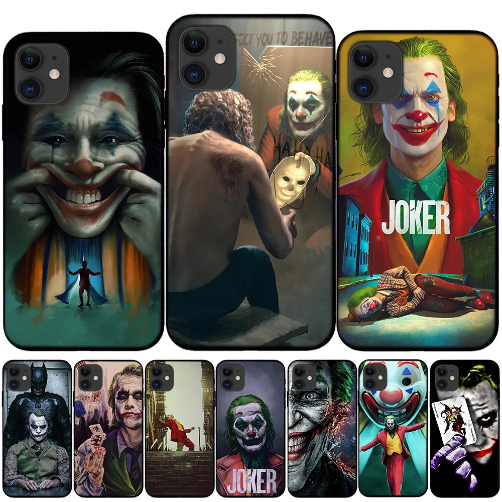 Черный мягкий чехол Joker 2019 из ТПУ для iPhone 8 7 6 6S Plus 5 5S SE модный силиконовый Apple 12 Mini 11