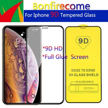 

10Pcs\lot 9D Full Glue Curved Tempered Glass For iPhone 6 6s 7 8 Plus X XR XS 11 pro Max Full Screen Protector Glass Protective