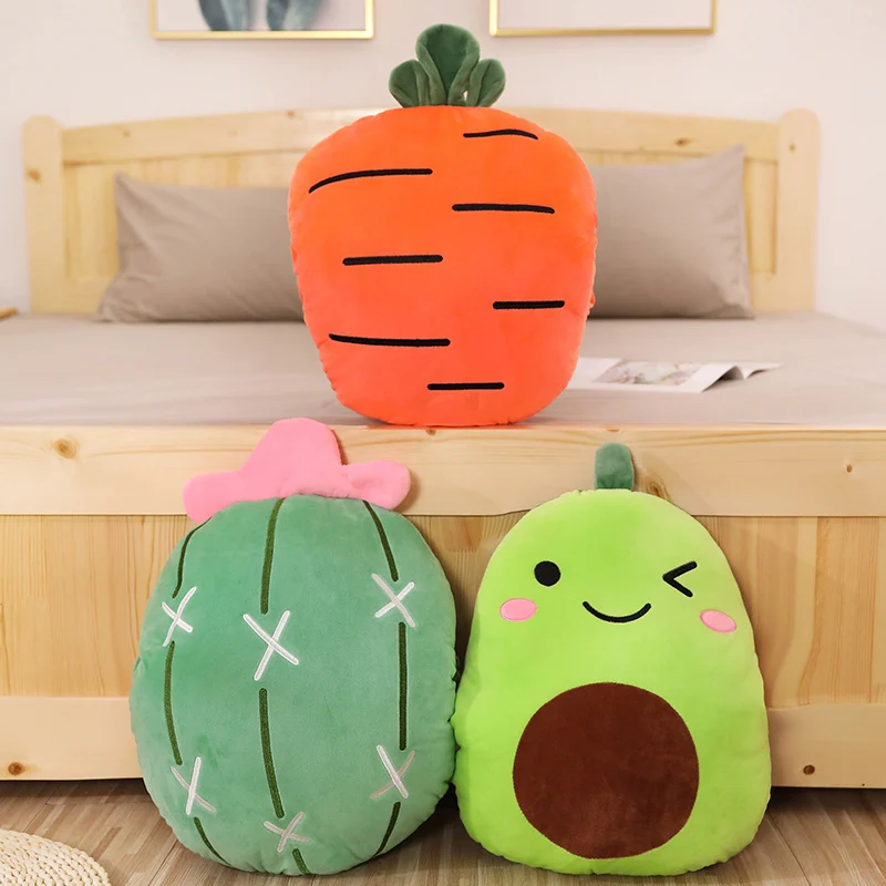 

Fruit Cartoon Hand Warmer Blanket and Cushion Three Purpose Plush Back Pillow