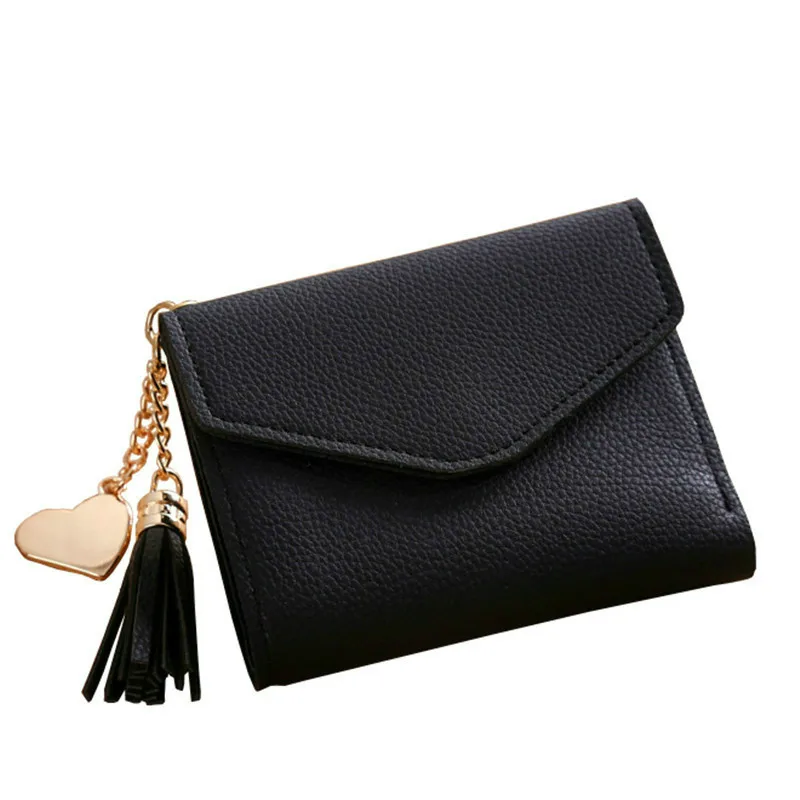 

2020 Wallet New Fashion Women Simple Short Tassel Coin Purse Wallet Card Holders Handbag Wallet Female Famous Femme Carteira