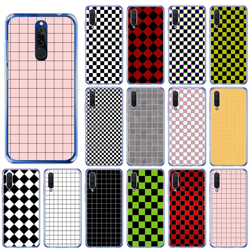 Простой жесткий чехол в ретро стиле с белой сеткой для Redmi Note 4X5 6 Plus 4A 4X 5A 6A 7