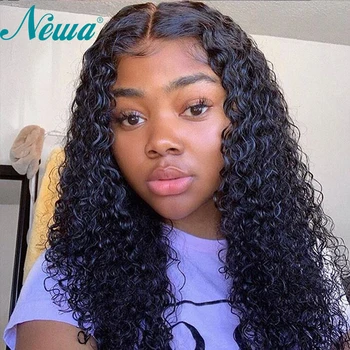 

Curly Full Lace Human Hair Wigs For Black Women Pre Plucked Braizilian Human Hair Wigs Bleached Knots Remy Newa Full Lace Wigs