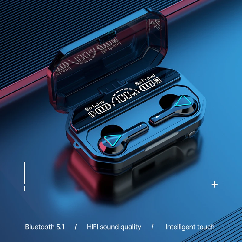 

A15 Bluetooth 5.1 Earphone Touch Control Wireless Headphons HiFi IPX7 Waterproof Earbuds Headset with LED Display Charging Box