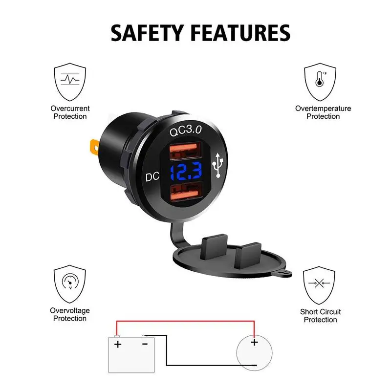 12 V/24 V розетка для автомобильного прикуривателя Универсальный двойной Переходник USB для зарядки в машине встраиваемые автомобильные аксессуары