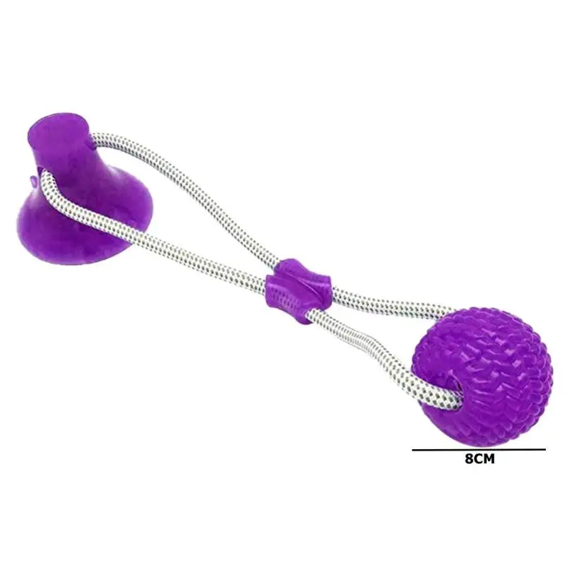 Purple 8cm Игрушки для домашних животных с присоской, игрушка для собак с TPR шариком, резиновые игрушки для собак, чистка зубов, жевательные Резиновые Игрушки для маленьких собак, игрушки - Цвет: Purple 8cm