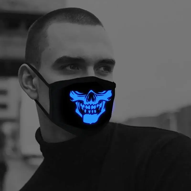 Маска для рта, дышащая, теплая, светится в темноте, Анти-пыль, маска для рта, Череп, зубы, узор, маски, аксессуары для одежды
