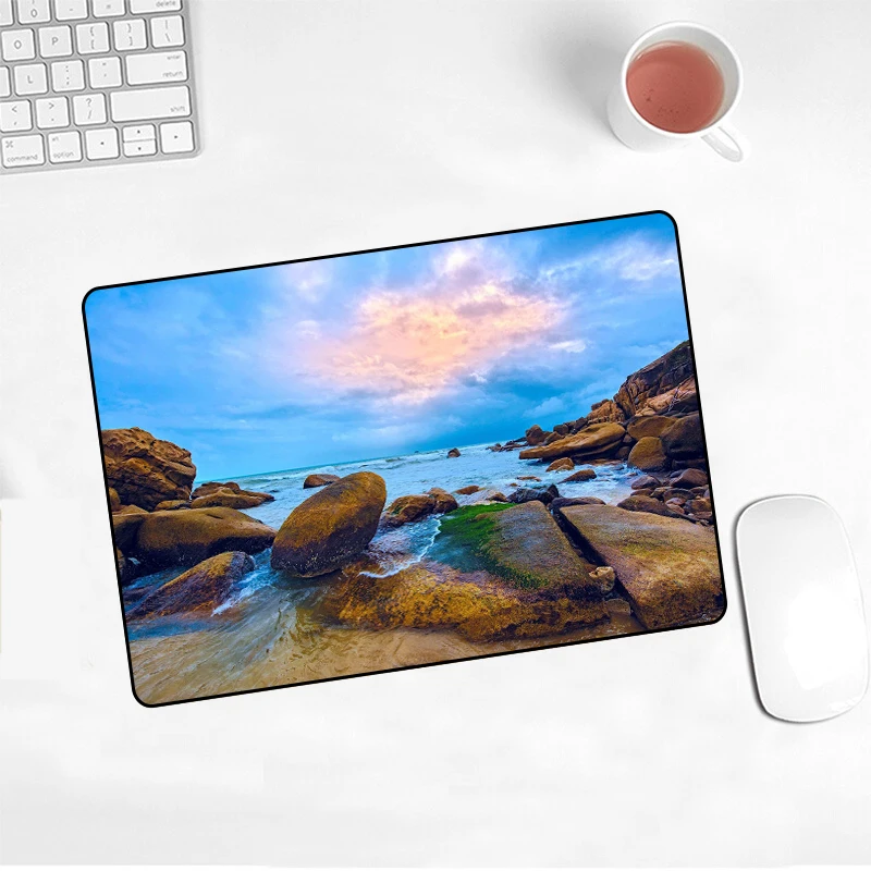 XGZ, рекламный коврик для мыши с изображением морского голубого неба, 220X180X2 мм, моющийся, подходит для домашнего рабочего стола, компьютера, офиса, ноутбука