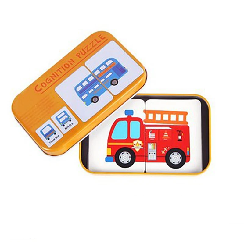 Portable Montessori Toy Puzzle Card Kids Cognition Early Educational Toys Match Game Child Preschool Learing Pocket Flash Card 7