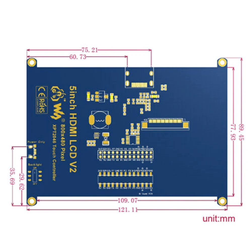 Резистивный с оболочкой защитное hd-стекло для Разрешение ЖК-монитор HDMI Дисплей 5 дюймов адаптер Сенсорный экран вилка RGB и играть для Raspberry Pi