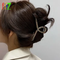 F.J4Z 2021 Trend Korea gioielli per capelli per donna Ins Hot Big Hair Clips acrilico VS Metal Chain Top Anniversary Gifts Dropship