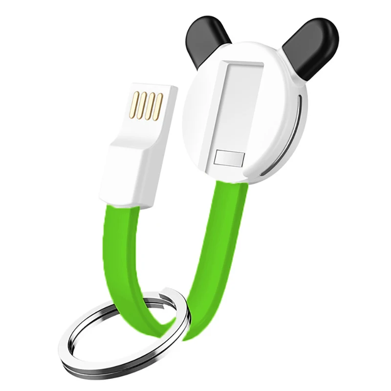 3 в 1 USB кабель Micro usb type C кабель освещения для iPhone Xiaomi HUAWEI P20 samsung 2.4A Мини Брелок Зарядное устройство кабели для зарядки - Цвет: Green