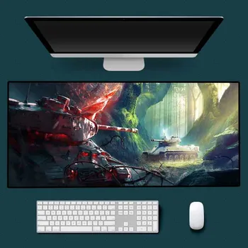 

XGZ World of Tanks Anime Big Mouse Pad Game Player Big Keyboard Mouse Pad Anime Carpet Rubber Non-slip Table Mat