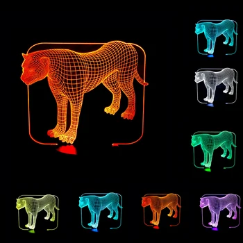 

Leopard 3D Night Light 7 Color LED Touch Table Desk Lamps Energy Saving Lights Fashion Creative Home Decoration Gift