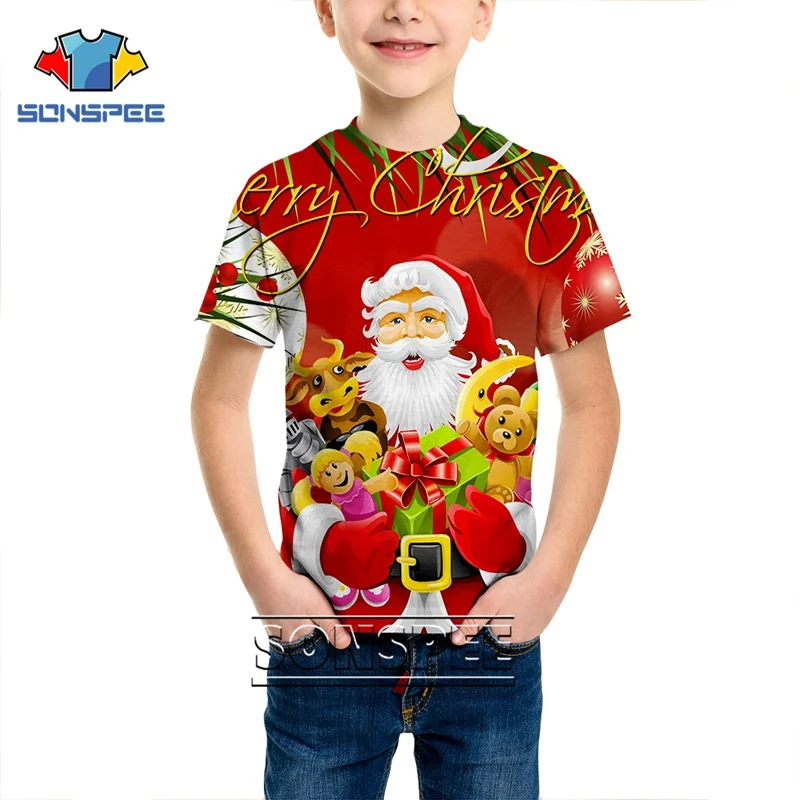 Fashion T-shirt 3D print Christmas Shirts Men Women Anime Child Streetwear Santa Claus T shirt Harajuku Kids Tshirt Xmas Clothes - Цвет: 10