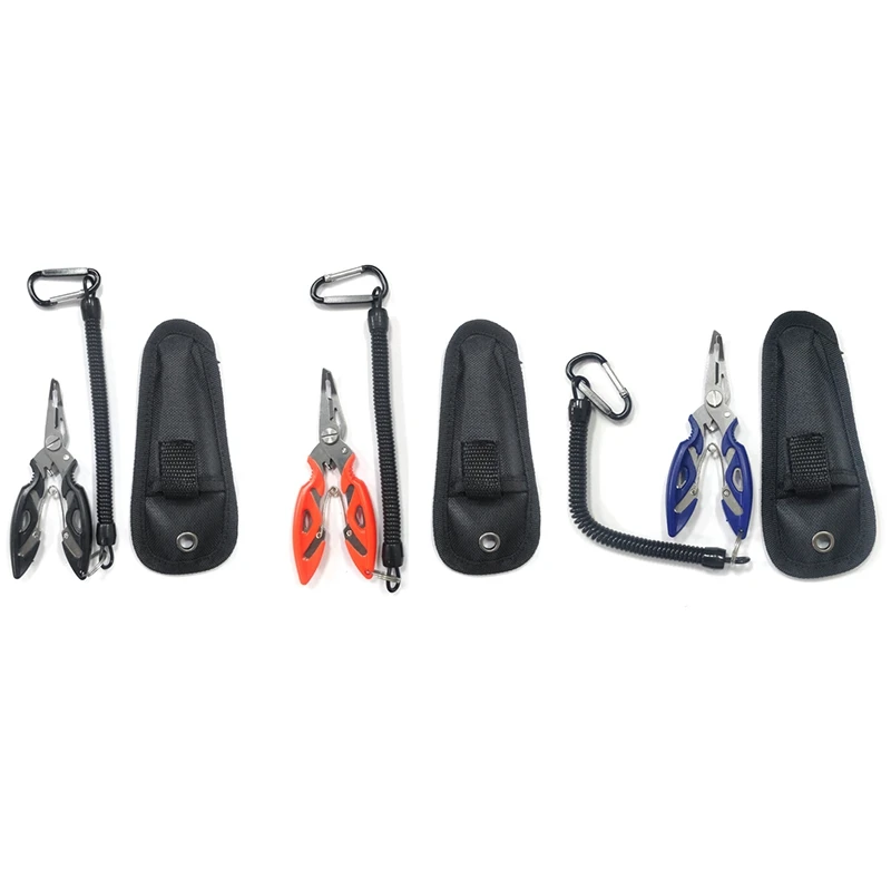 

3 Colors Multi-Function Fishing Pliers Scissors Wire Cutter Accessories Tool with Nylon Bag with Lanyard