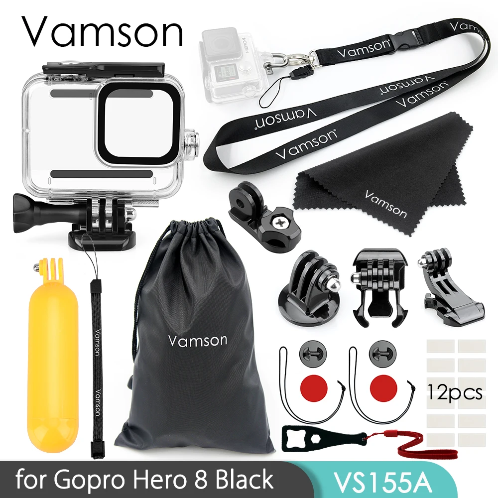 Vamson для Gopro Hero 8 Набор аксессуаров, набор штатива, монопода, головка, накручивающий ремень, сумка, адаптер, крепление для Go pro 8 экшн-камеры VS155 - Цвет: VS155A