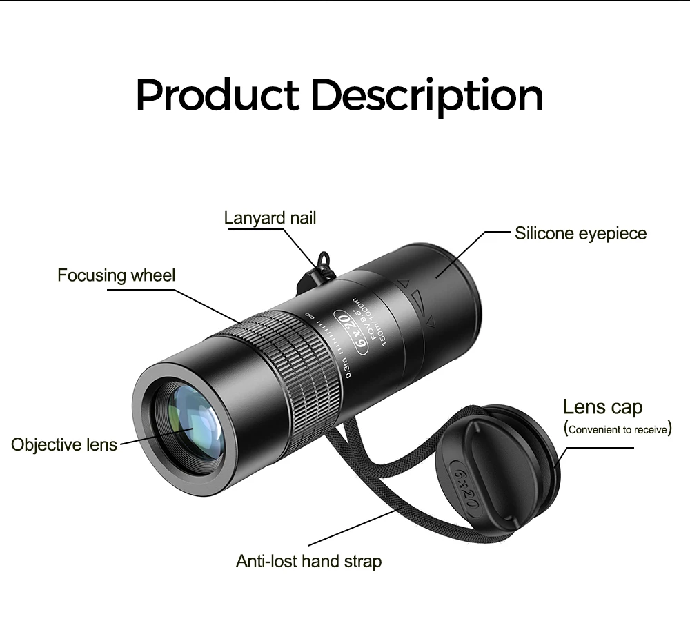 lentes ópticas monocular bak4 prisma telefoto com