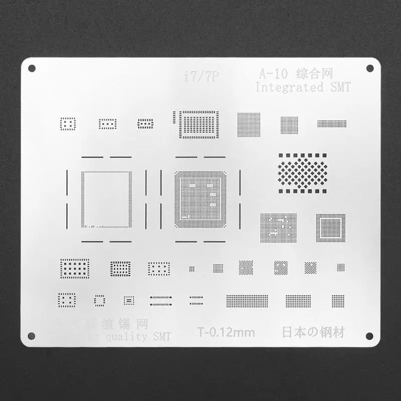 

2D BGA Reballing Stencil Template Groove A10 IC Chip for iphone 7/7Plus