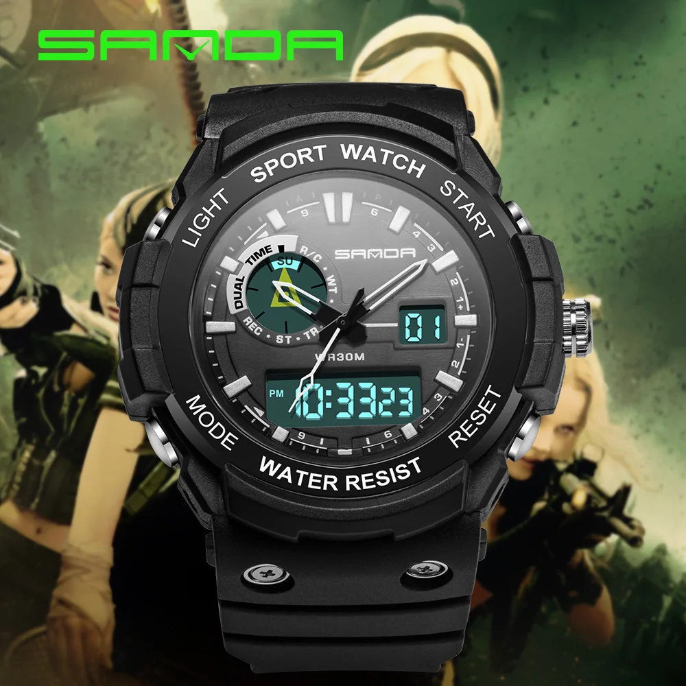

SANDA Sanda Multi-functional Outdoor Sports Watch Mountaineering Table Men Waterproof pao bu biao Teenager Man's And WOMAN'S Wat