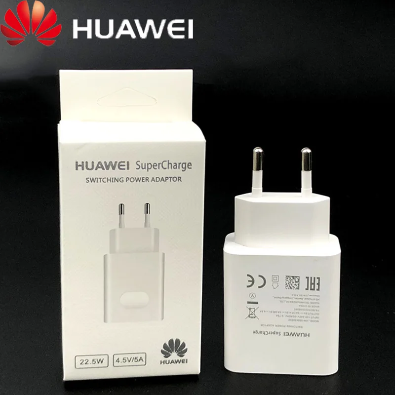 Оригинальное быстрое зарядное устройство Huawei 22 5 Вт ЕС адаптер для суперзарядки