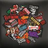 50pcs a lot Mixed Iron on Patches for Clothing Jacket Jeans Embroidered Badges Clothes Stickers DIY Applique Band Rock Stripe ► Photo 1/6