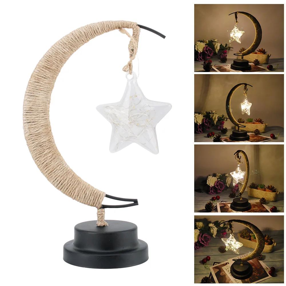  Handmade Crafts LED Night Light Moon Lamp Retro Decorative Desk Table Lamp Birthday Christmas Gifts