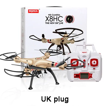 X8HC-UK plug SYMA X8HC большой воздушный Дрон с камерой HD гоночный Дрон 1280P 2,4G RC вертолет в режиме реального времени трансмиссия с светодиодный светильник дроны - Цвет: X8HC-UK plug