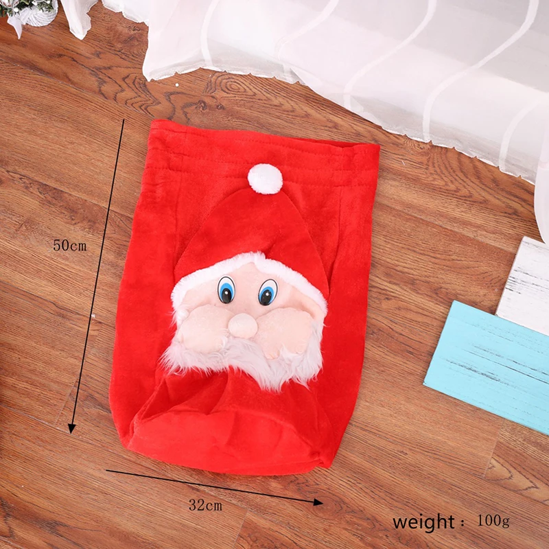 Милый Рождественский подарок сумки красный фланелет Рождественский мешок Рождественская елка орнамент прекрасные новогодние украшения