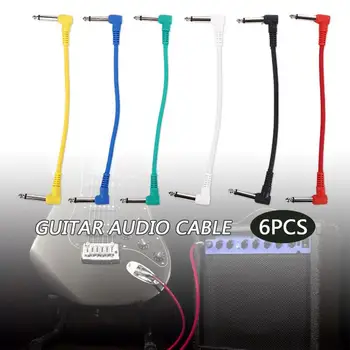 

Guitar Cord Durable 6.35mm Polychromatic Effector Band Rock Music Guitarist Guitar Connection Line Audio Cable Ukulele 22cm