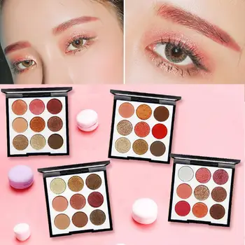 

NOVO Girl Series 9 Colors Eye Shadow Palette Peach Earth Color Wine Red EyeShadow Waterproof Lasting Fashion eye Makeup TSLM1