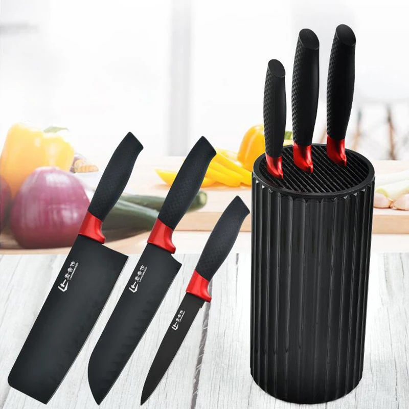 Stainless Steel Chef's Knife Black Blade Kitchen Knife Peel Knife Non