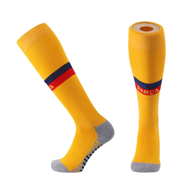 Профессиональные спортивные носки для футбола для взрослых и детей антибактериальные дышащие Компрессионные носки до колена для мужчин и женщин - Цвет: BS Yellow