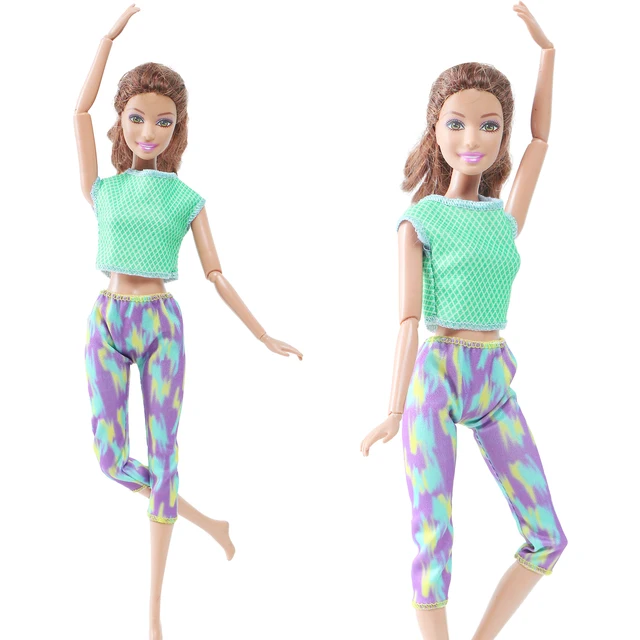 Roupa esportiva verde do sorriso para barbie, roupas de boneca, academia,  yoga, blusas verdes + calças compridas para 1/6, acessórios de bonecas bjd  - AliExpress