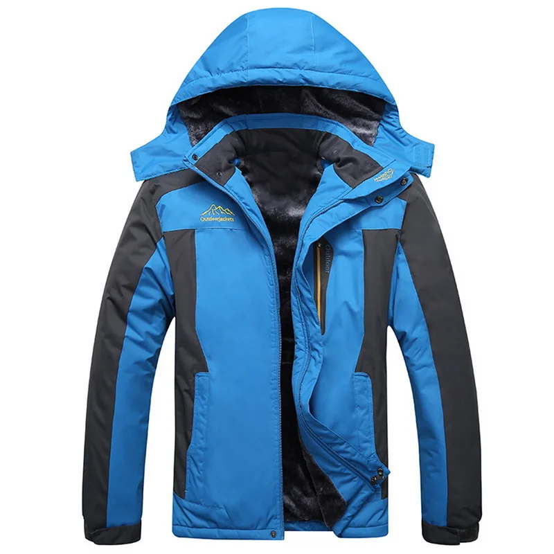 Парка размера плюс, ветровка, куртка, пальто, мужские флисовые походные зимние куртки, Мужская теплая водонепроницаемая куртка с капюшоном для альпинизма, Veste Homme