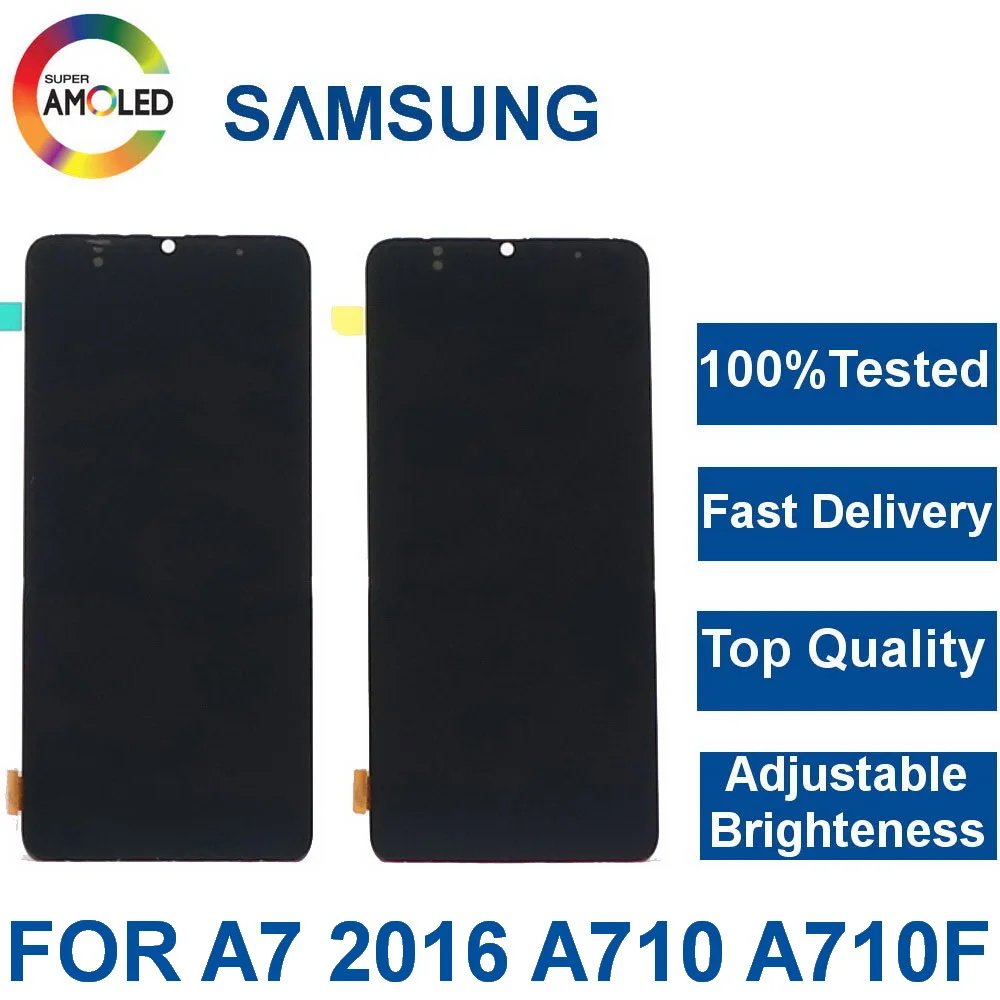 Супер AMOLED для Samsung Galaxy A7 2016 A710 A710F A710M телефон ЖК-дисплей кодирующий