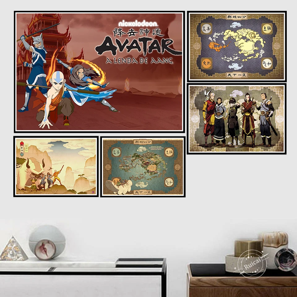 The Last Airbender постер с Аватаром аниме настенные картины плакаты и принты Холст