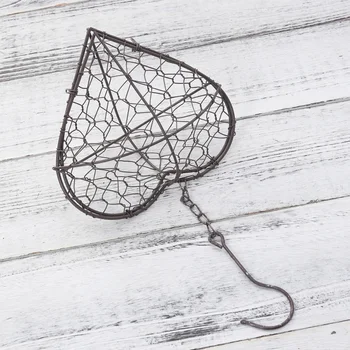 

Flower Hanging Basket Heart Shape Dwarf Trees Potted Classic Ironed Wall Planter Pot Shelf Home Decoration Wall Plants Shelf