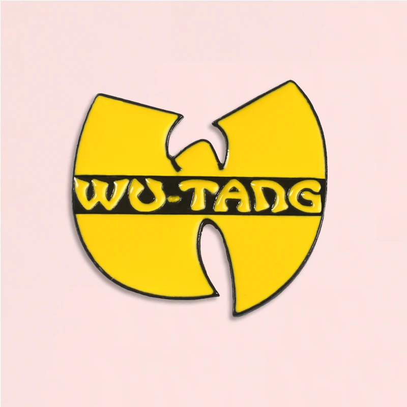 Wu-tang Эмаль Булавка желтая буква нагрудный знак брошь джинсовая рубашка сумка