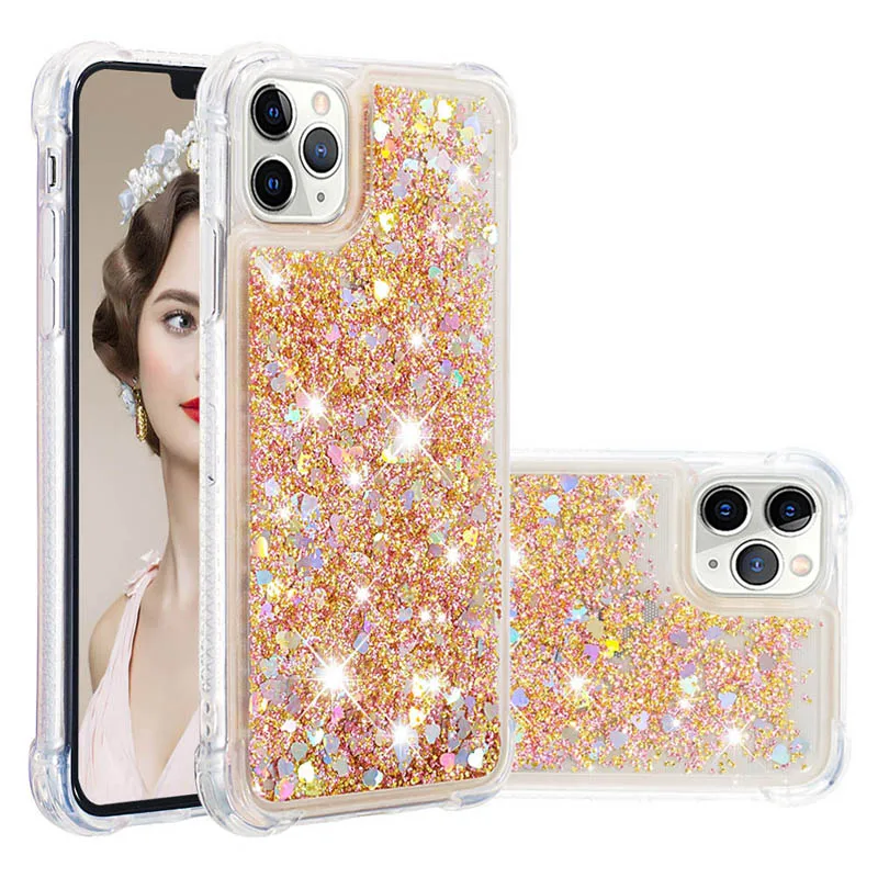 Блестящий Жидкий чехол для iphone 11 Pro Max мягкий с динамическим зыбучим песком iphone11 /