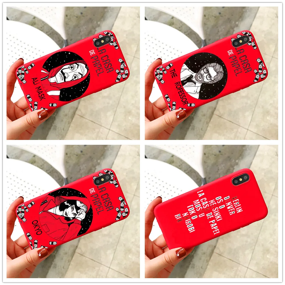For iphone 11 11P 11MAX case TV La casa de papel Red soft TPU Fundas phone 8 7 6 plus X XS XR XMAX coque shell |