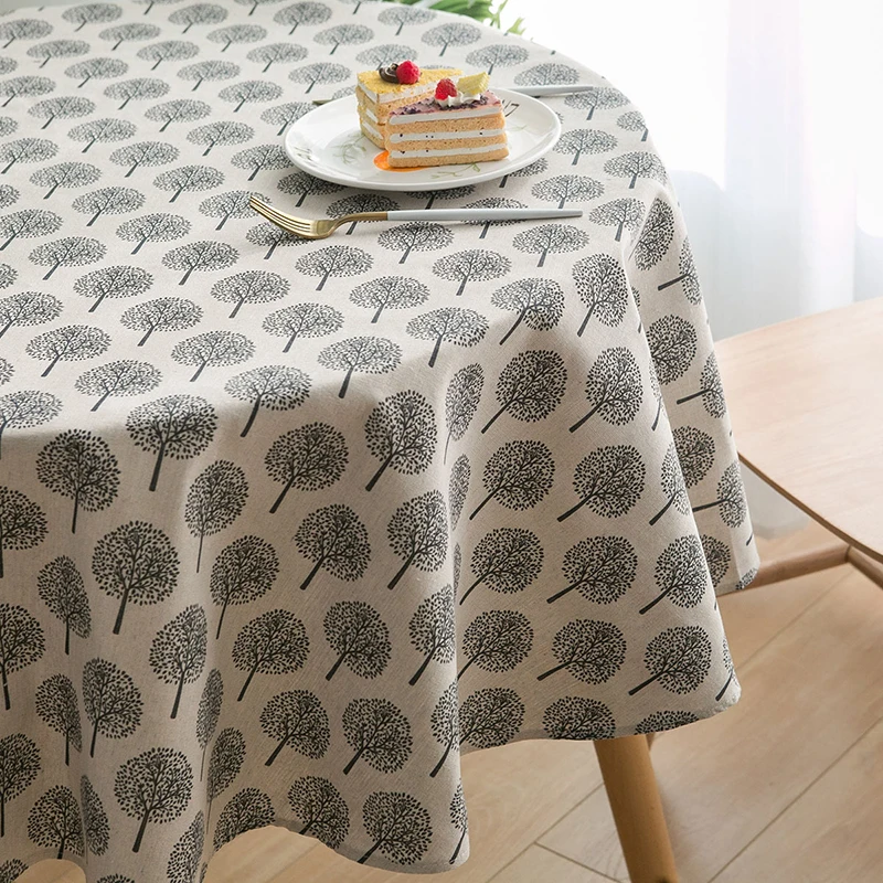  GIANTEX Decorative Table Cloth Cotton Linen Tablecloth Round Tablecloths Dining Table Cover Obrus T