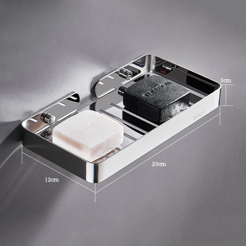 Настенные полки для ванной из нержавеющей стали, держатель для мыльницы, квадратная стойка для хранения, держатель для ванной, коробка для шампуня, контейнер для мыльницы